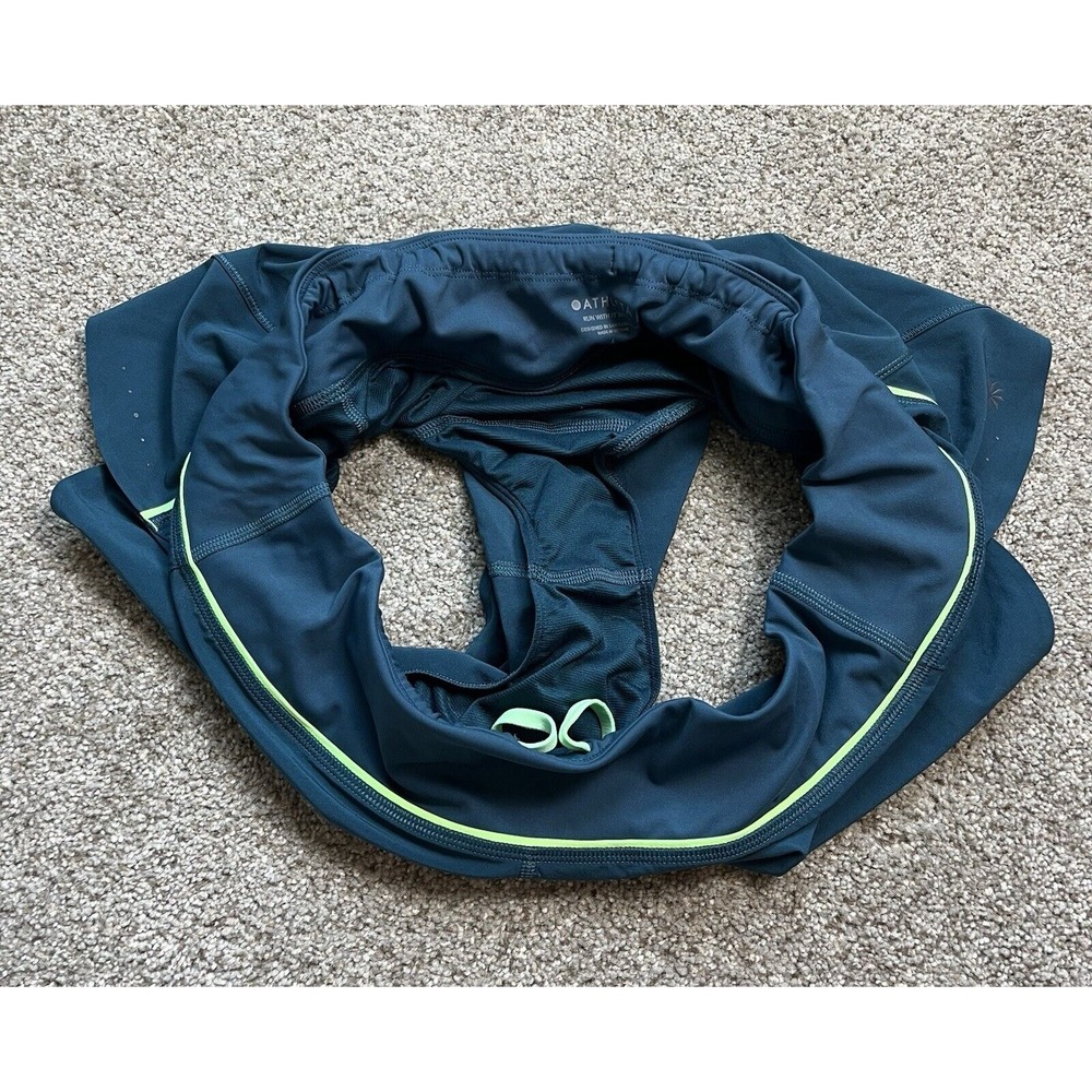 Athleta Women's Large Athletic Shorts Running Run With It With Zipper Blue - Picture 5 of 7